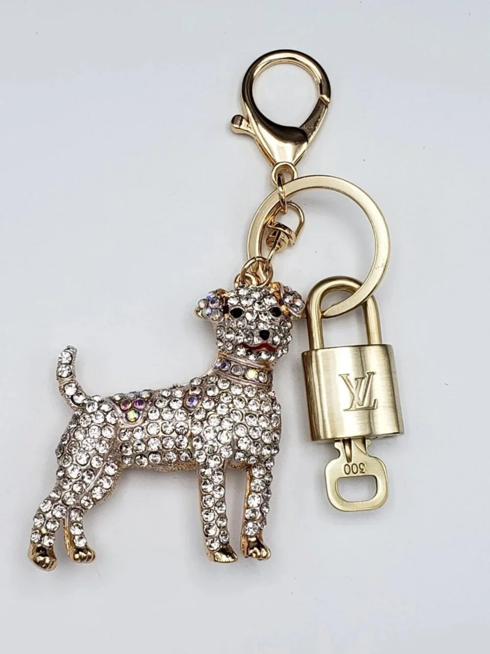 Authentic LV Gold Padlock 🔒Unbranded Dog Keychain Charm for Louis Vuitton Bags - Picture 2 of 10